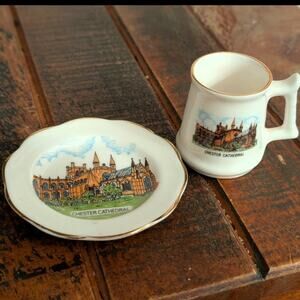 Chester Cathedral Mini Plate and Mug Bone China  made in England